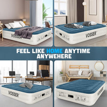 Load image into Gallery viewer, VOSSER Queen Air Mattress with Built-in Pump,Fast &amp; Easy Inflation/Deflation Inflatable Mattress, Foldable Blow Up Mattress with Storage Bag, Inflatable Bed for Home, Camping &amp; Guests
