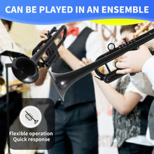 Load image into Gallery viewer, PAMPET Professional Plastic Bb Trumpet Standard Trumpet Set for Student Beginner With 7C Mouthpiece and 3C Mouthpiece, Bb Trumpet Instrument, Black,
