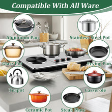 Load image into Gallery viewer, Cusimax Hot Plate,Countertop Triple Burner with 7″Cast Iron Cooktop,Electric Hot Plate for Cooking,11 Level Temperature Setting
