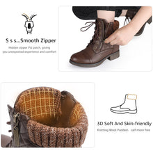 Load image into Gallery viewer, STQ Women&#39;s Combat Boots Ankle Boots Fashion Non-Slip Brown 6.5
