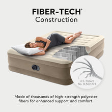 Load image into Gallery viewer, Intex Dura-Beam Deluxe Ultra Plush Air Mattress - Fiber-Tech – Built-in Electric Pump – 18in Bed Height – 600lb Weight Capacity – Queen Size

