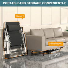 Load image into Gallery viewer, DoCred Comfy Folding Recliner Chair - Bedroom &amp; Living Room, Patio Lounge Chair with Removable Cushion for Indoor Outdoor
