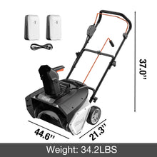 Load image into Gallery viewer, Litheli 2X20V Cordless Snow Blower, 20 Inch Snow Thrower with 4.0Ah Battery, Electric Snow Blowers with LED Spotlight and Brushless Motor for Walkways and Driveways
