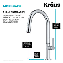 Load image into Gallery viewer, KRAUS Oletto Single Handle Pull Down Kitchen Faucet in Chrome, KPF-2820CH
