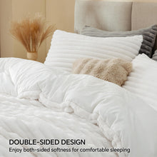 Load image into Gallery viewer, BEDELITE Fleece Queen Comforter Set -Super Soft &amp; Warm Fluffy Bright White Bedding, Luxury Fuzzy Heavy Bed Set for Winter with 2 Pillow Cases
