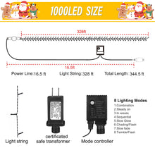Load image into Gallery viewer, Weillsnow 328 FT 1000 LED Christmas String Lights with Remote &amp; Timer, 8 Lighting Modes Twinkle Lights, Waterproof Fairy Lights For Outdoor Bedroom Backyard Tree Wall Christmas Decoration (Warm White)
