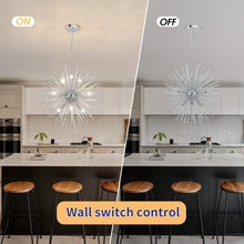 Load image into Gallery viewer, Modern Chrome Sputnik Chandeliers, 9-Light Satellite Pendant Light fixtures, Starburst Firework Ceiling Lights for Bedroom Living Room Dining Room Kitchen Island Hallway, E12 Socket(Dia:19.7&#39;&#39;)
