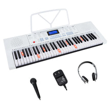 Load image into Gallery viewer, Costzon 61 Key Keyboard Piano, Electric Piano Keyboard with Lighted Keys, 350 Rhythms, 350 Timbres, 50 Demos, 3 Teaching Modes, Microphone &amp; Headphones, Portable Keyboard Piano for Beginners Adults
