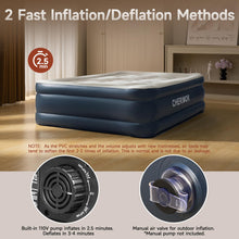 Load image into Gallery viewer, CHERIMOR Air Mattress, 18 inch High Thicken Sturdy Full Size Inflatable Mattress with Built in Pump, Quickly Inflatable, Portable Blow up Mattress for Camping, Guests &amp; Home, Air Bed with Carry Bag
