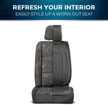Load image into Gallery viewer, MotorBox Prestige Faux Leather Seat Covers, Semi-Custom Fit Car Seat Covers Full Set, Automotive Interior Cover for Car Truck Van SUV, PU Leather Car Seat Covers for Superior Feel &amp; Durability - Beige
