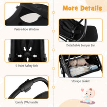 Load image into Gallery viewer, BABY JOY Lightweight Baby Stroller, Compact Travel Stroller for Airplane, Infant Toddler Stroller w/Adjustable Backrest &amp; Canopy, Storage Basket, Self Standing Gravity Fold, Aluminium Frame (Black)

