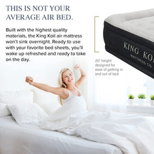Load image into Gallery viewer, King Koil Air Mattress Queen with Built-In Pump, 20&quot; Luxury Pillow Top Inflatable Airbed for Home, Camping, or Guests – Adjustable Firmness, Slip-Resistant, Waterproof, Durable Design, 1-Year Warranty
