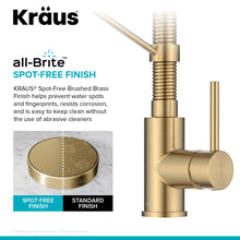 Load image into Gallery viewer, KRAUS Bolden Commercial Style 2-Function Single Handle Pull Down Kitchen Faucet in Spot-Free Brushed Brass, KPF-1610BB
