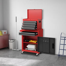 Load image into Gallery viewer, Goplus Rolling Tool Chest, 5-Drawer Tool Box Organizer w/Lockable Wheels &amp; Sliding Drawers &amp; Detachable Top &amp; Adjustable Shelf, Tool Storage Cabinet for Garage Workshop (Red+Black)
