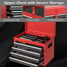 Load image into Gallery viewer, Goplus Rolling Tool Chest, 5-Drawer Tool Box Organizer w/Lockable Wheels &amp; Sliding Drawers &amp; Detachable Top &amp; Adjustable Shelf, Tool Storage Cabinet for Garage Workshop (Red+Black)
