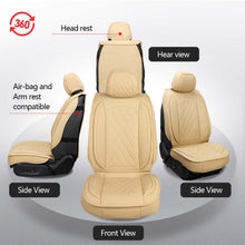 Load image into Gallery viewer, MIROZO Leather Car Seat Covers Full Set,Waterproof Automotive Seat Covers Universal Vehicle Seat Covers for Most Sedan SUV Pick-up Truck, Beige

