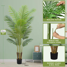 Load image into Gallery viewer, Artificial Palm Tree Indoor 5ft with with Realistic Leaves and Adjustable Branches and 12 Trunks, Faux Plants Indoor Tall - Ideal for Home Decor in Living Rooms, Offices, and Bedrooms
