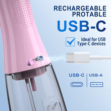 Load image into Gallery viewer, Water Dental Flosser Cordless Teeth Cleaning MOCEL 5 Modes Oral Irrigator Portable and USB C Cable Rechargeable IPX7 Waterproof Flossing Teeth Pick Irrigation Cleaner for Home Travel (Pink)
