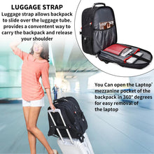 Load image into Gallery viewer, SHRRADOO Extra Large 50L Travel Laptop Backpack with USB Charging Port, College Backpack Airline Approved Business Work Bag Fits 17 Inch Computer for Men Women
