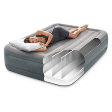 Load image into Gallery viewer, Intex 64125ED Dura-Beam Plus Essential Rest Air Mattress - Fiber-Tech – Queen Size – Built-in Electric Pump – 18in Bed Height – 600lb Weight Capacity
