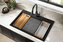 Load image into Gallery viewer, Moen Riley Matte Black One-Handle Pulldown Kitchen Faucet Featuring Power Boost for a Faster Clean and Reflex Docking System for The Spray Head, Modern Kitchen Sink Faucet, 7402BL
