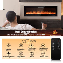 Load image into Gallery viewer, Tangkula 50 Inches Electric Fireplace Insert, Reccessed and Wall Mounted 5,000 BTU Electric Fire Place,with 2 Heat Settings, 0.5-12H Timer, Dual Control, 9 Flame Colors &amp; 5 Flame Brightness
