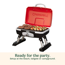 Load image into Gallery viewer, Cuisinart CGG-180T Petit Gourmet Portable Tabletop Propane Gas Grill, Red 17.6 x 18.6 x 11.8-Inch
