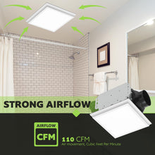 Load image into Gallery viewer, Homewerks 7141-110-G4 Bathroom Fan Integrated LED Light Ceiling Mount Exhaust Ventilation Whisper Quiet 2.0 Sones 110 CFM, White
