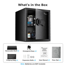 Load image into Gallery viewer, Bonsaii Safe Box with Fireproof Bag, 1.28 Cubic Feet Security Safe Box for Home, Document Safes with Digital Keypad Lock, Removable Shelf for Money, Medicine, Valuables, 12.99 x 14.17 x 12.99 Inches
