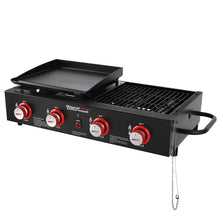 Load image into Gallery viewer, Royal Gourmet GD4002T 4-Burner Tailgater Grill Griddle Combo, Portable Propane Gas Grill and Griddle Combo for Backyard or Outdoor BBQ Cooking, 40,000 BTUs, Black
