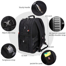 Load image into Gallery viewer, SHRRADOO Extra Large 50L Travel Laptop Backpack with USB Charging Port, College Backpack Airline Approved Business Work Bag Fits 17 Inch Computer for Men Women
