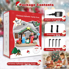 Load image into Gallery viewer, 6FT Christmas Inflatable Nativity Scene with Baby Jesus, Parents, Donkey, Sheep, Star, Blow Up Manger Set Indoor &amp; Outdoor Decorations, Built-in LED Lights for Garden, Lawn, Yard, Christmas Parties
