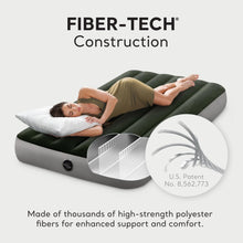 Load image into Gallery viewer, Intex 64761E Dura-Beam Standard Downy Air Mattress: Fiber-Tech – Twin Size – Built-in Foot Pump – 10in Bed Height – 300lb Weight Capacity
