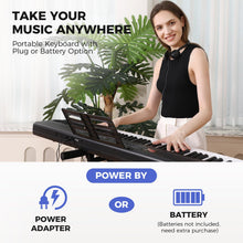 Load image into Gallery viewer, Fesley Piano Keyboard 88 Keys: Bluetooth Full-Size Digital Piano Keyboard, 900 Tones Portable Electric Keyboard Piano, 88 Key Keyboard Electronic with Built-in Sustain Pedal, Split, MIDI, FEP160
