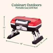 Load image into Gallery viewer, Cuisinart CGG-180T Petit Gourmet Portable Tabletop Propane Gas Grill, Red 17.6 x 18.6 x 11.8-Inch
