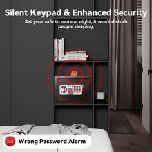 Load image into Gallery viewer, TOTOY Small Safe Box 1.5 Cu Ft Home Safe with LED Sensor Light, Safe for Home Documents with Keys and Digital Keypad, Hidden Key Lock Box for Cash Jewelry Valuables
