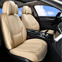 Load image into Gallery viewer, Coverado Universal Seat Covers Full Set, 5 Seats Universal Seat Covers for Cars, Waterproof NAPPA Leather Car Seat Covers with Head Pillow, Auto Protectors Fit for Most Sedans SUV Pick-up Truck, Beige
