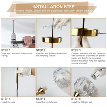 Load image into Gallery viewer, Weesalife Sputnik Chandeliers Mid Century Crystal Pendant Light Chandelier 6 Lights Contemporary Brass Branches Chandeliers Ceiling Light Fixtures for Dining Room Bedroom Living Room
