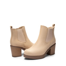 Load image into Gallery viewer, DREAM PAIRS Women&#39;s High Chunky Heel Chelsea Ankle Boots Slip On Elastic Fall Heeld Booties Shoes, Size 9, NUDE-SUEDE, FRE
