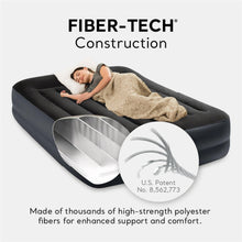 Load image into Gallery viewer, Intex 64121ED Dura-Beam Plus Pillow Rest Air Mattress: Fiber-Tech – Twin Size – Built-in Electric Pump – 16.5in Bed Height – 300lb Weight Capacity
