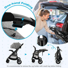 Load image into Gallery viewer, BABY JOY Jogging Stroller, Jogger Travel System with 5-Point Safety Harness, Adjustable Canopy/Backrest/Footrest, Storage Basket &amp; Pocket, Lightweight Baby Stroller for Newborn Toddlers (Gray)
