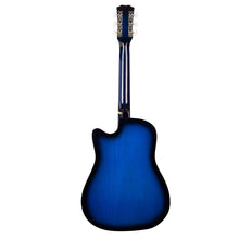 Load image into Gallery viewer, Joymusic 38 inch blueburst beginner acoustic guitar kit,bundle with a strap with picks holder,digital tuner, set strings, capo,cleaning cloth,6 picks,gig bag.(JG-38C,BLS)
