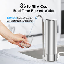 Load image into Gallery viewer, Waterdrop Countertop Water Filter, NSF/ANSI 42&amp;372 Certified,5-Stage Stainless Steel Faucet Water Filter for 8000 Gallons, Reduces Heavy Metals, Bad Odor and 99% Chlorine,WD-CTF-01(1 Filter Included)
