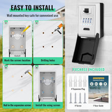 Load image into Gallery viewer, Key Lock Box for Outside with Light Up Dials - Sturdy Waterproof Combination Key Holder Wall Mount Key Storage Box for House Keys - Resettable Code Safe Security Outdoor Key Hiders Large Capacity

