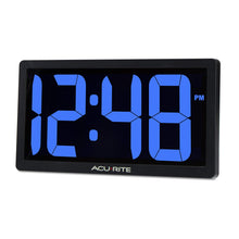 Load image into Gallery viewer, AcuRite 75111M 10-inch LED Digital Clock with Auto Dimming Brightness Blue
