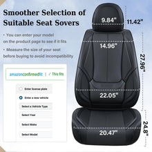 Load image into Gallery viewer, Coverado Car Seat Covers Full Set, Seat Covers for Cars, Black Car Seat Cover, Car Seat Protector Waterproof, Nappa Leather Car Seat Cushion, Car Seat Covers Front Seats and Back Fit for Most Cars
