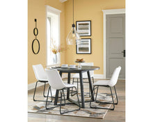 Load image into Gallery viewer, Signature Design by Ashley Centiar Mid Century Round Dining Room Table with Metal Legs, Gray &amp; Black
