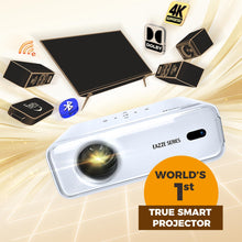 Load image into Gallery viewer, Aurzen EAZZE D1 Smart Projector with WiFi and Bluetooth, Netflix-Officially-Licensed, Auto Focus &amp; Keystone, DoIby Audio, Zoom, Native 1080P Movie, Portable Outdoor Mini Projector, White
