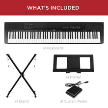Load image into Gallery viewer, Best Choice Products 88-Key Full Size Digital Piano Electronic Keyboard Set for All Experience Levels w/Semi-Weighted Keys, Stand, Sustain Pedal, Built-In Speakers, 6 Voice Settings - Black
