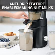 Load image into Gallery viewer, AMZCHEF Cold Press Juicer, 5.3&quot; Self-Feeding Juicer Machines for Whole vegetable &amp; fruit, Masticating Juicer Easy to Clean, High Juice Yield, Large Auger, Triple Strainers, Black
